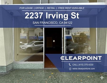 Retail space for Rent at 2237 Irving St in San Francisco