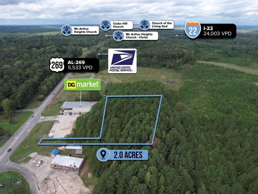 $1 Auction – 2.0 Acre Parcel | Dollar General Market Adjacent  | Parrish, AL