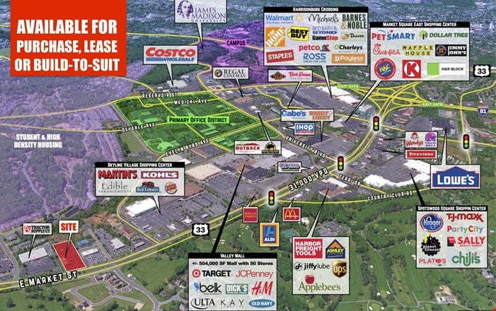 VacantLand space for Rent at 2335 E Market St in Harrisonburg