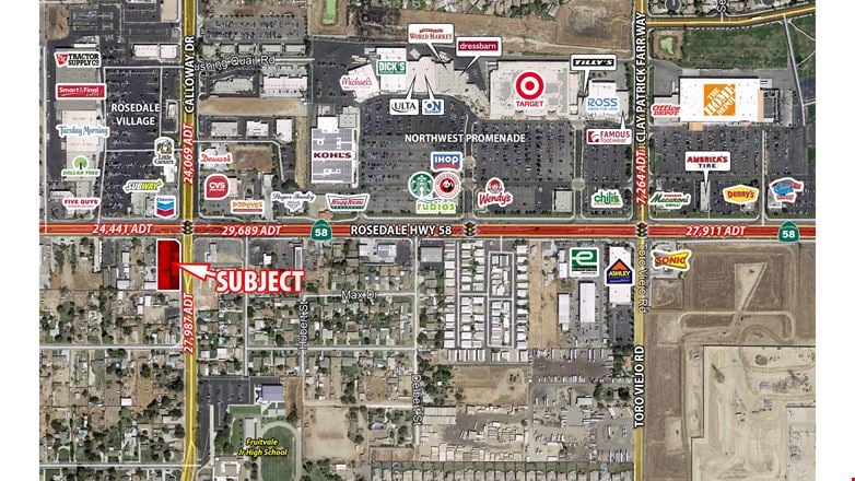 VacantLand space for Rent at 9711 Rosedale Hwy in Bakersfield
