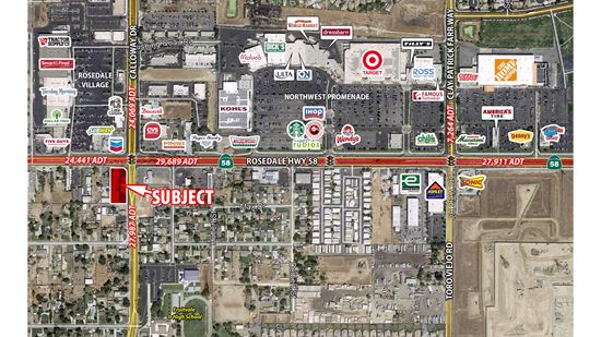 Hard Corner Commercial Land For Sale or Lease in Bakersfield, CA