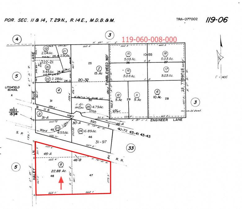 ±22.88 Acres of Level Land in Litchfield, CA