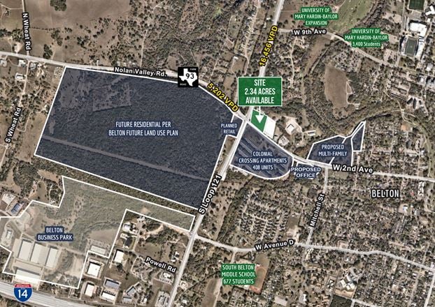 VacantLand space for Sale at NEC of Loop 121 & 2nd Avenue in Belton