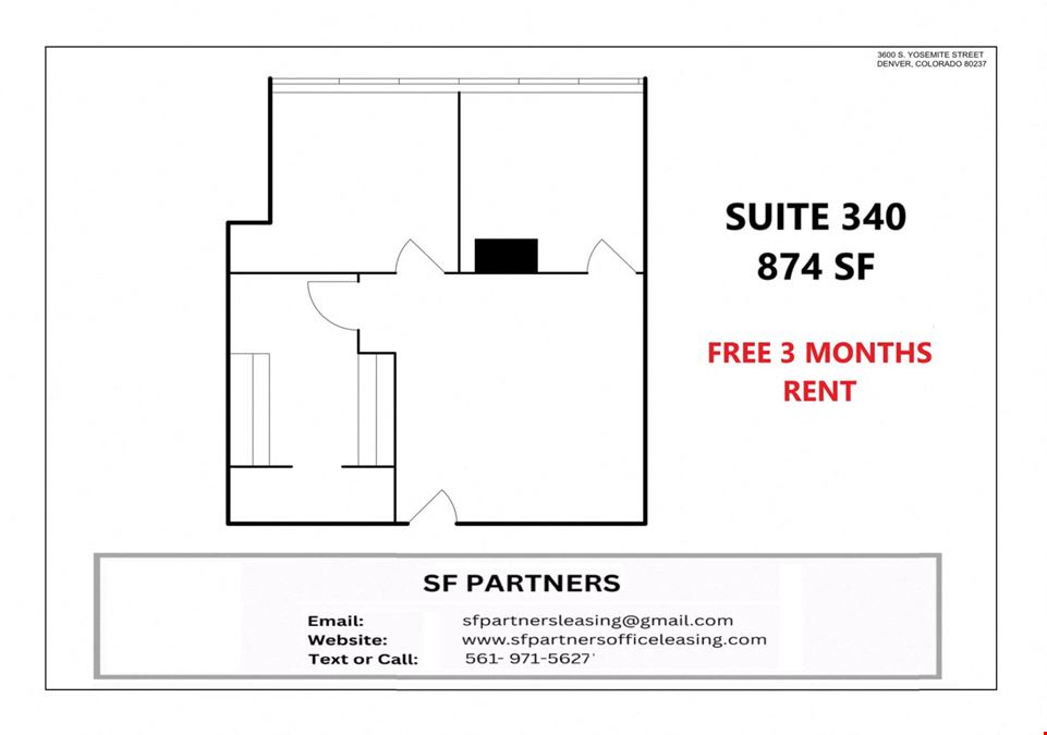 874 SF Suite 340 Professional and Medical Office Space