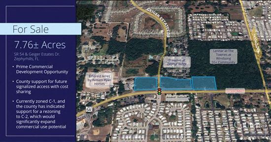 7.76± Acres | SR 54 &  Geiger Estates Dr. | Prime Commercial Development Opportunity