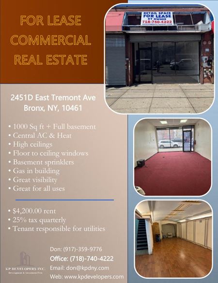 Photo of commercial space at 2451 East Tremont Avenue in The Bronx