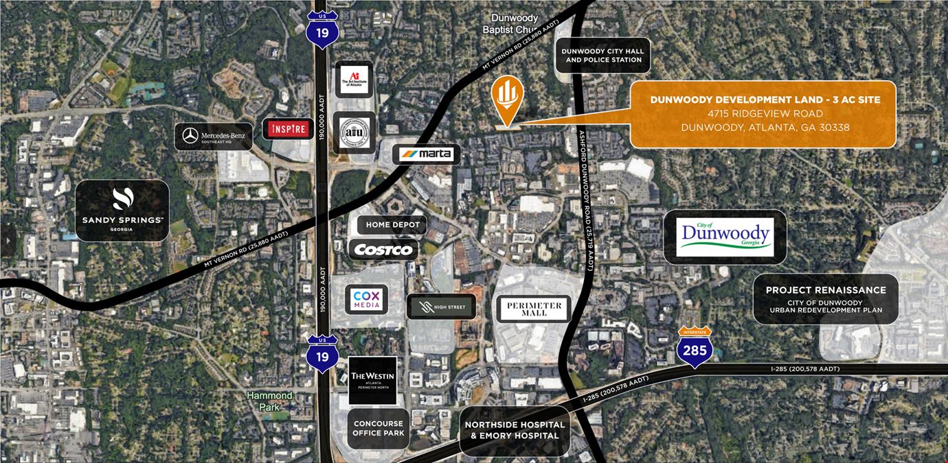 Dunwoody, Atlanta Development Land - 3 AC Site