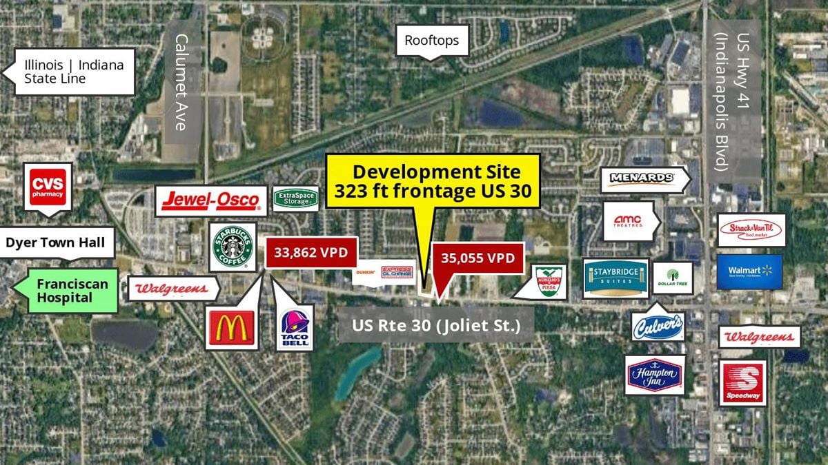 Dyer, Indiana | US Route 30 | 0.91 - 3.91 Acres