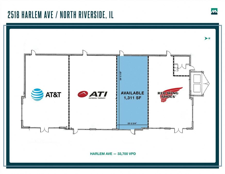 North Riverside Retail Space | 2516 & 2518 Harlem Ave