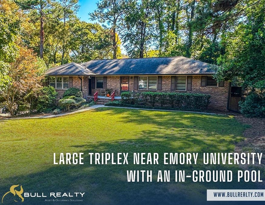 Large Triplex Near Emory University with an In-Ground Pool