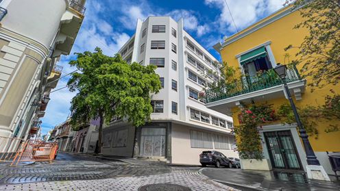 Redevelopment Opportunity: 15 Apartments and 4 Retail Locales in 8-Story Building in Old San Juan with Panoramic Views - For Sale