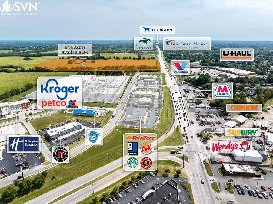 High Profile Retail Development Land Versailles, KY