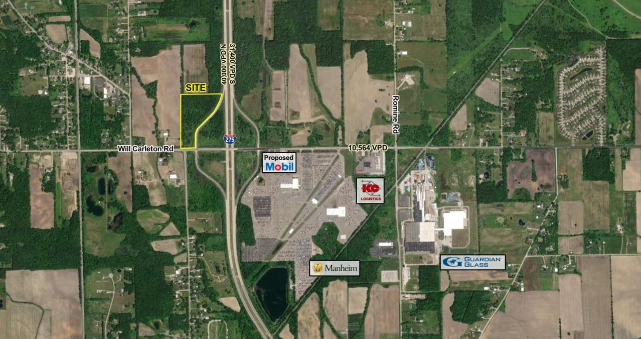 Vacant Land NWC of I-275 & Will Carleton Road, New Boston, MI