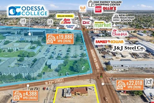 REIT Sale | Former Pizza Hut | 26K VPD | Signalized Corner | Midland, TX CSA
