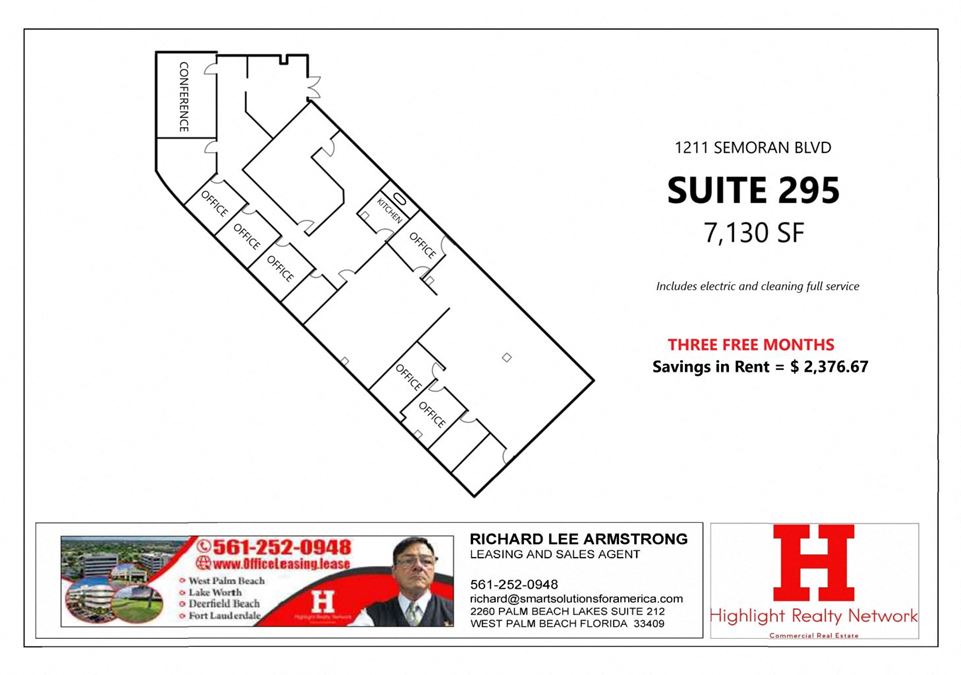 7130 SF Suite 295 Professional Office Space in Casselberry, FL 32707