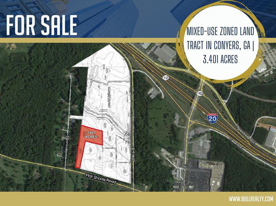 Mixed-Use Zoned Land Tract In Conyers |  3.401 Acres