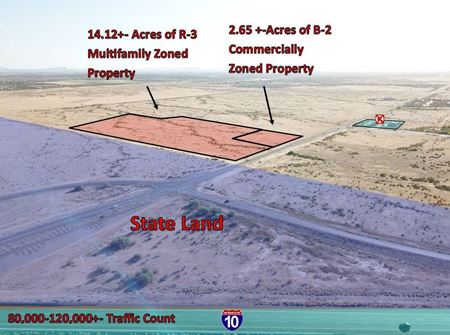 VacantLand space for Sale at SW Corner of McCartney Rd & Henness just west of I-10 in Casa Grande