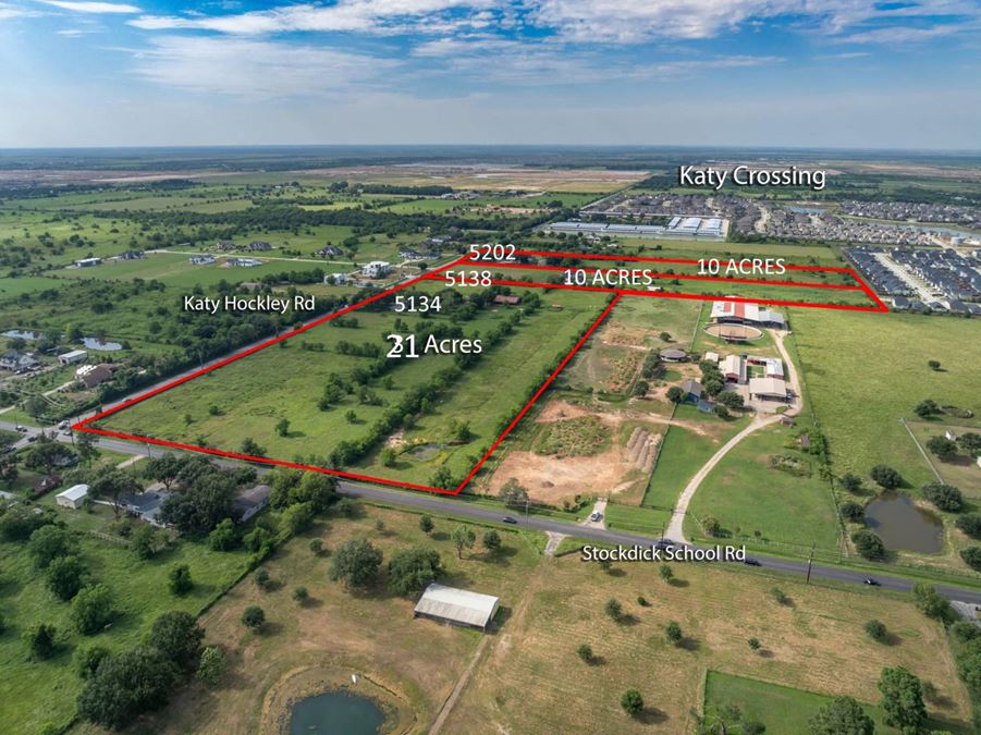 41 Acres: 5134, 5138, & 5202 Katy Hockley Rd., Katy, TX 77493