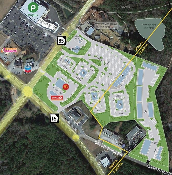 Multiple Sites Available for Ground Lease - Senoia