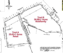 25.61+/- acres Retail Tract A