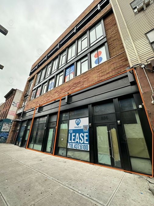 2,000 - 4,100 SF | 886 Broadway | Newly Developed Vanilla Box Retail Spaces With Glass Frontage For Lease