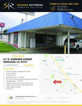 High Visibility Retail Property in Gonzales LA
