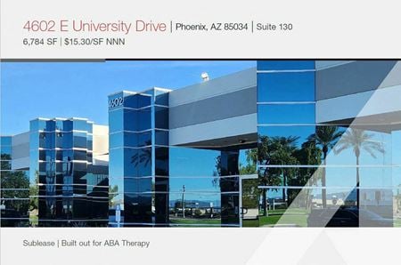 Office space for Rent at 4602 E University Drive, Suite 130 in Phoenix