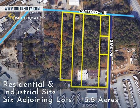 VacantLand space for Sale at Six Adjoining Sites on Jonesboro Rd & Heath St in Fairburn