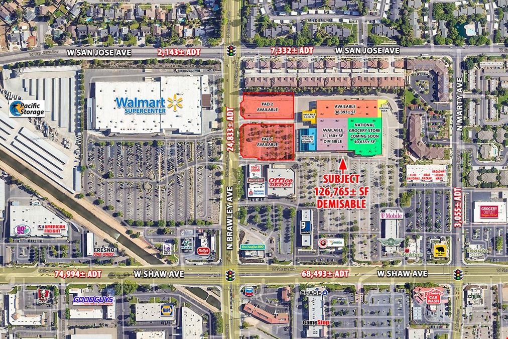 Former Walmart Location & Pads For Lease at 3680 W Shaw Avenue in Fresno, CA
