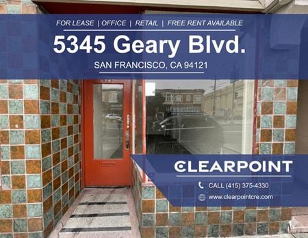 Office space for Rent at 5345 Geary Blvd in San Francisco