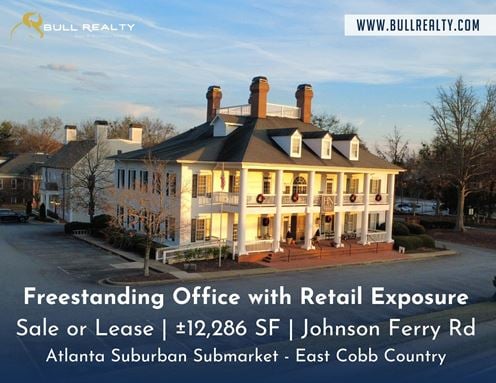Freestanding Office with Retail Exposure | Sale or Lease | ±12,286 SF | Johnson Ferry Rd | East Cobb County