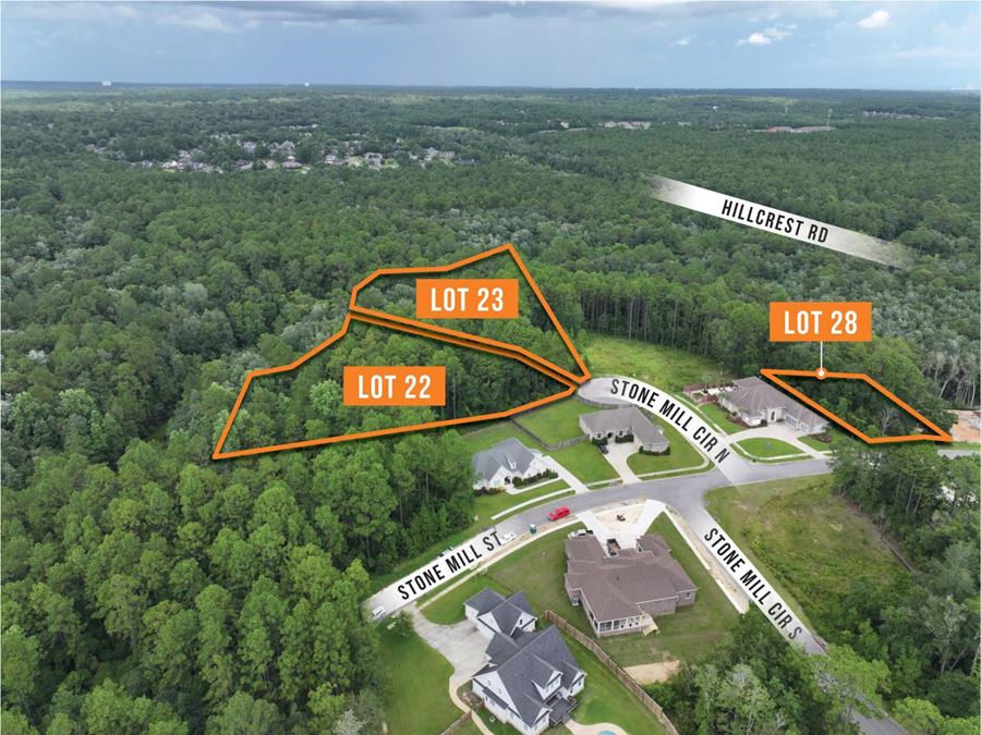 $1 Auction – 4 Custom Home Lots | Stone Mill Subdivision | Mobile, AL