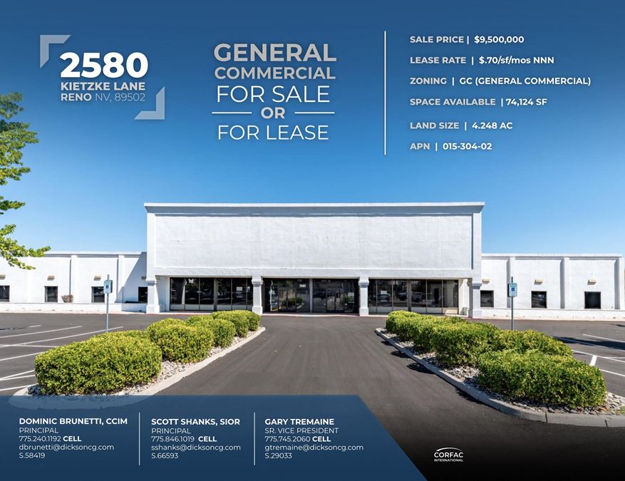 2580 Kietzke Lane | GC For Sale or For Lease