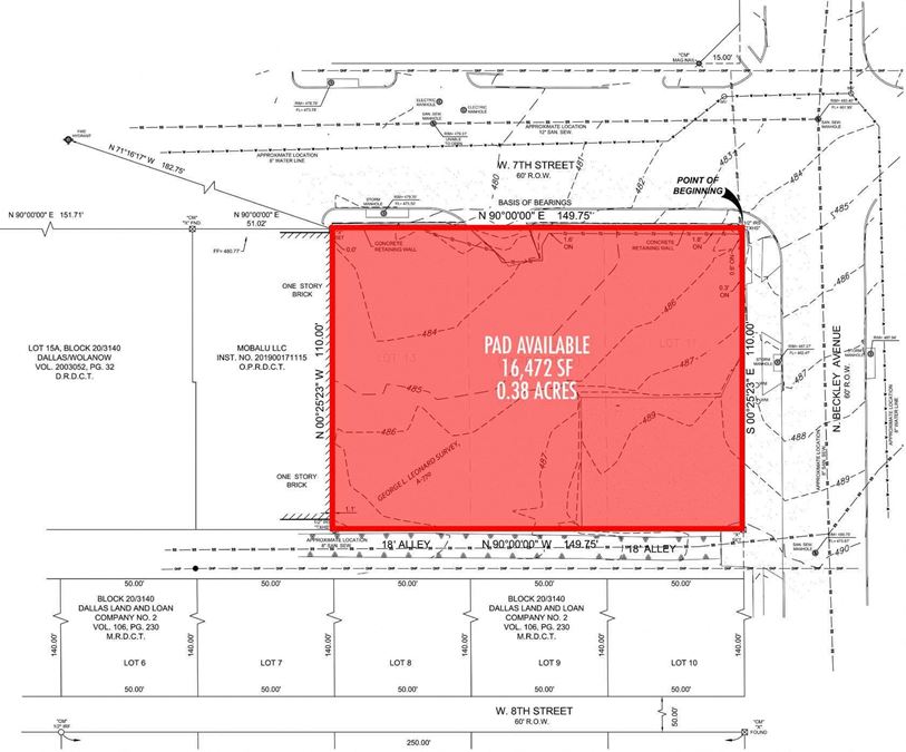 0.38 Acres Beckley Pad Site For Lease - Bishop Arts District