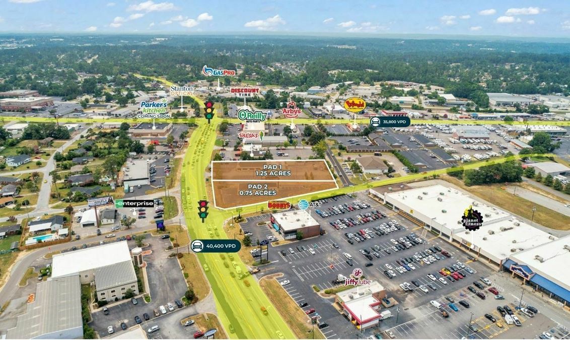 2 Prime Retail Pads | Signalized Corner | 40K VPD