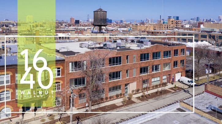 Three-story timber loft office building available for lease or sale in Chicago, IL