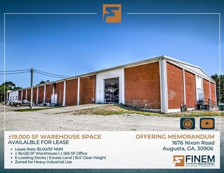Industrial space for Rent at 1676 Nixon Rd in Augusta