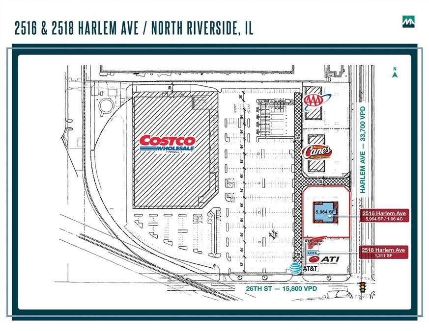 North Riverside Retail Space | 2516 & 2518 Harlem Ave