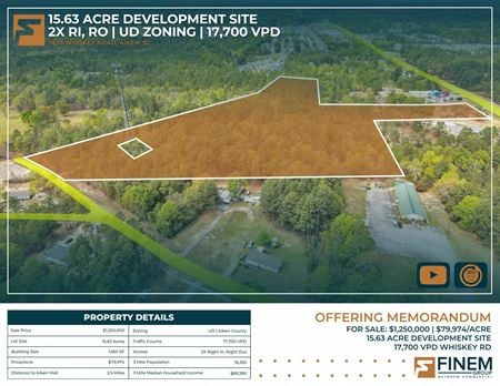 VacantLand space for Sale at 3635 Whiskey Rd in Aiken
