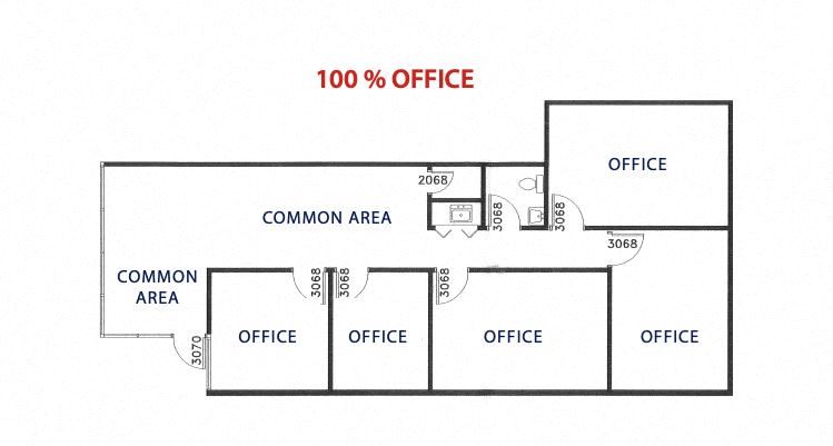 1,330 SF Office Sublease with 5 Private Suites