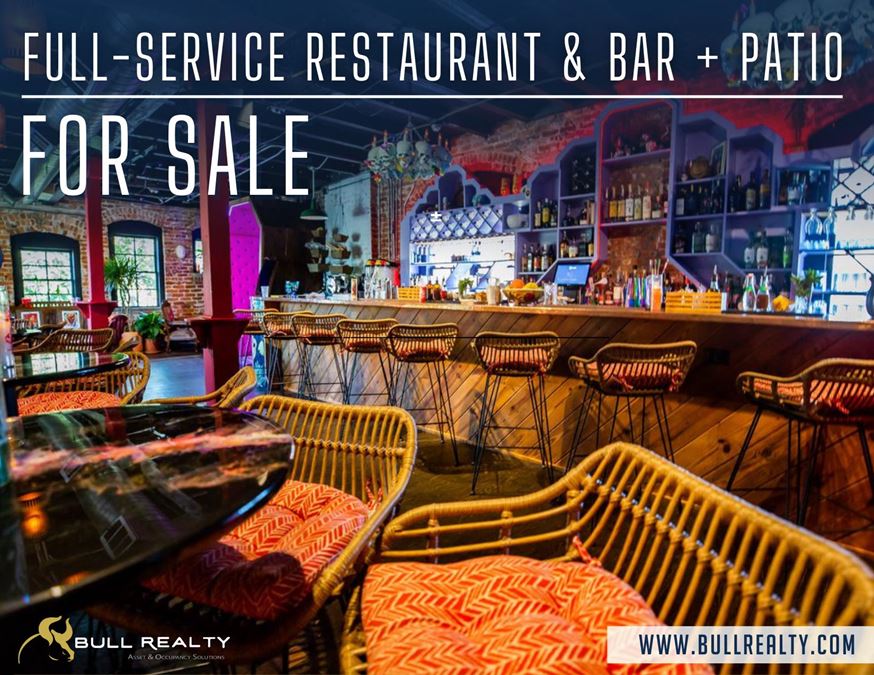 Full-Service Restaurant & Bar + Patio For Sale