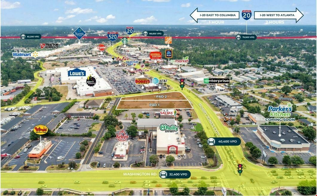 2 Prime Retail Pads | Signalized Corner | 40K VPD