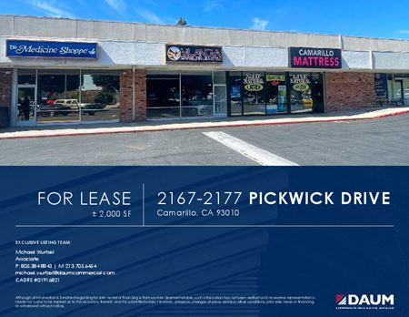 Commercial space for Rent at 2167-2177 Pickwick Drive in Camarillo