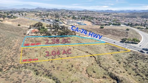 Prime Development Opportunity 4.42 Acres Signalized Intersection | HIghway 74-Lake Eslinore, CA | High Traffic Counts