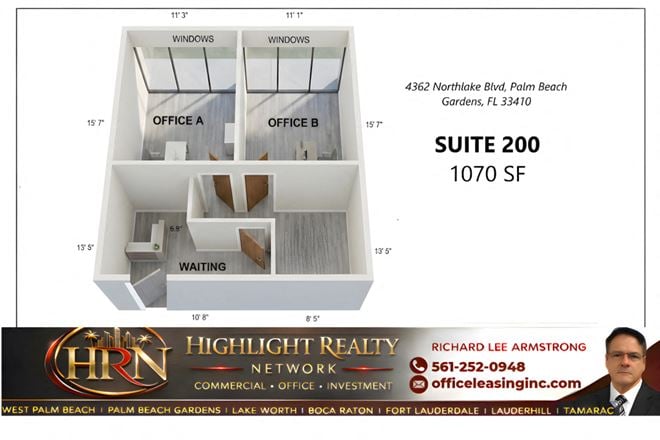1070 SF Suite 200 Professional and Medical Office Space