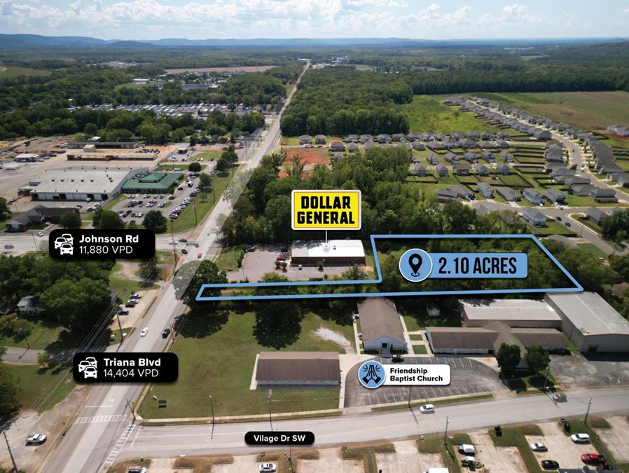 $1 Auction – 2.1 Acre Parcel | 14K VPD | 6.35% Population Growth | 10 Minutes from Downtown Huntsville