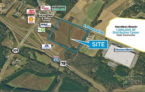 +/-53.56 Acres Industrial Land in Byhalia, MS