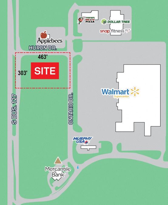 PRICE REDUCED! 3.22 Acres Comm Land/Bus 127-Front of Walmart