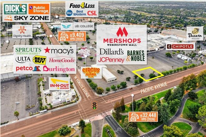 $1 Auction - REIT Sale | Weberstown Mall Outparcel | 32K VPD