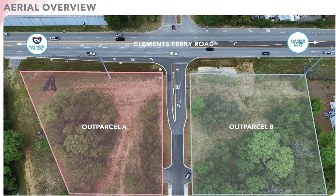 2563 Clements Ferry Rd | Two (+/-) 1.45 AC Outparcels | Ground Lease or BTS